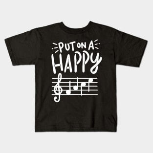 Put On A Happy Face Music Shirt - Funny Music Teacher Kids T-Shirt